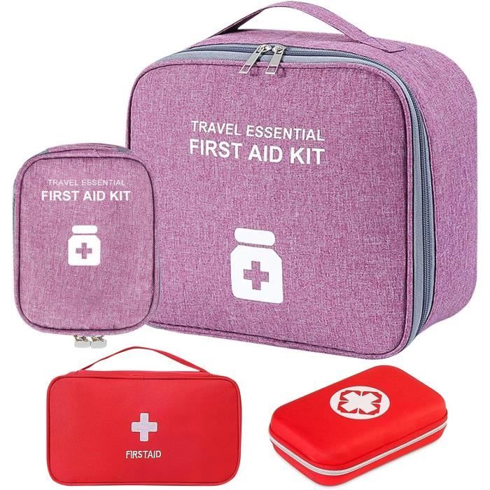 Ceeyoll Trousse De Secours Vide Étanche – Sac à Médicaments Portable Oxford Rouge Et Blanc Pour Camping, Randonnée, Maison