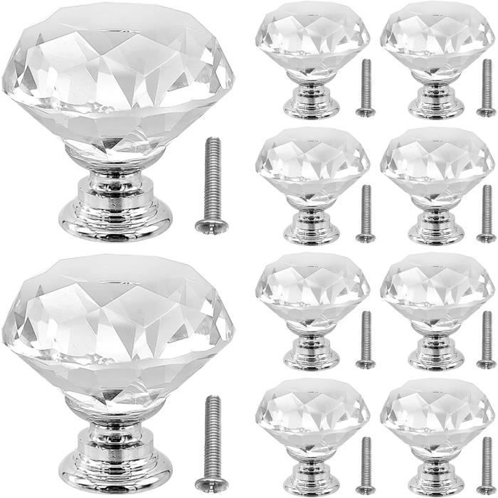 10 Boutons Strass Noir 20mm - Alliage Diamant Pour Création Bijoux Et Vêtements