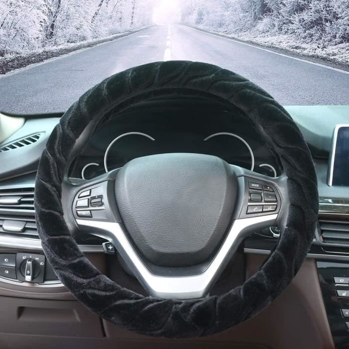 Housse De Volant En Peluche Universelle - Diamètre 36-38 Cm - Antidérapante, Lavable - Protection Et Confort Pour Voiture