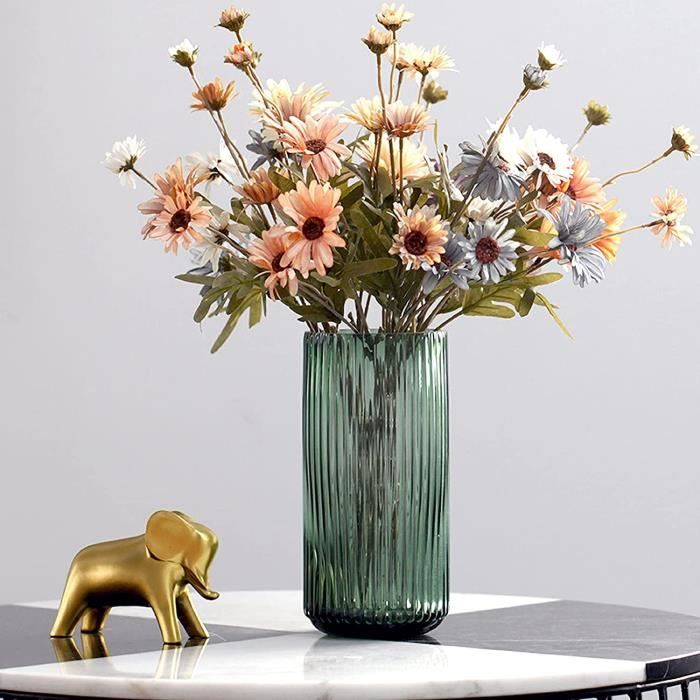Vase à Fleurs Moderne En Verre Transparent – Forme Artistique – Idéal Pour Déco Salon (12.7 X 12.2 X 12.3 Cm)