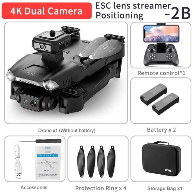 Drone E88 Pro Meilleure Vente 2021 avec Caméra Double HD 4K 1080P Grand Angle, Maintien d'Altitude, Wifi, Télécommandé, Quadricoptère Pliable, Jouet Cadeau