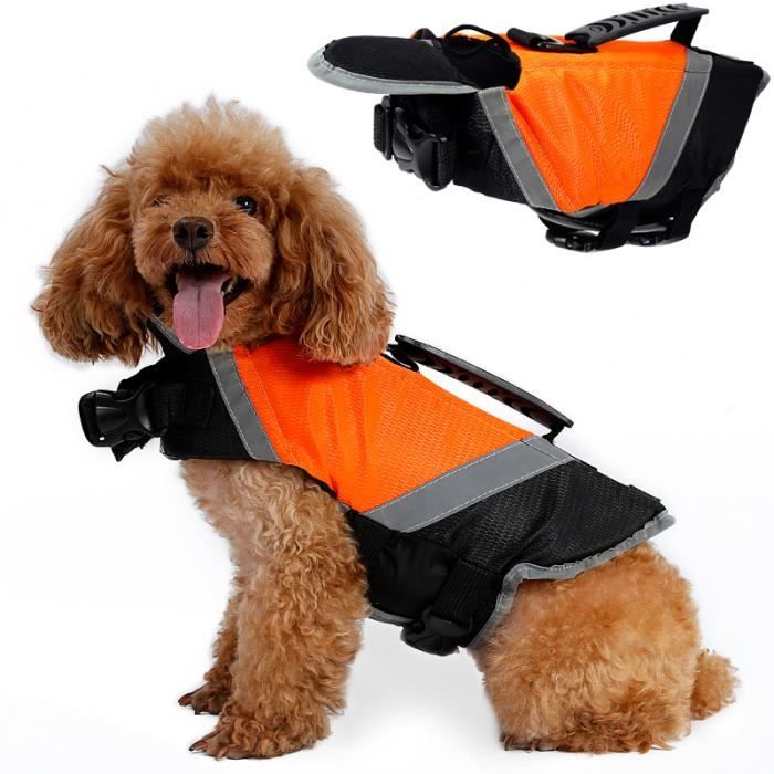 Meilleurs prix pour Gilet de Sauvetage pour Chien - SWAREY - Taille S - Orange - Flottaison et Sécurité