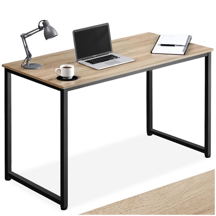 Bureau - TECTAKE - Table de bureau FLINT en bois et acier au style industriel 59 x 120 x 765 cm - Bois clair