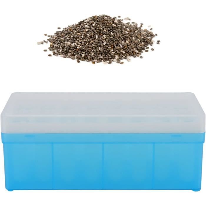Boîte En Bois à 16 Cases Transparentes Pour Ranger Graines, Perles, Bijoux - Organisateur 16.5x16.5x4 Cm