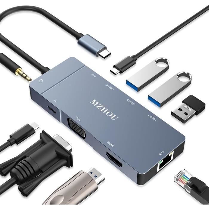 Adaptateur Casque 2-en-1 USB-C + Lightning Vers Jack 3,5mm - Puce DAC Haute Qualité, Pour IPhone Et Android (Noir)