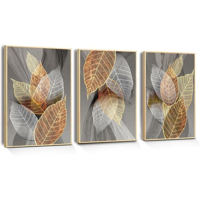 Lot De 3 Affiches Déco Murale 50x70 Cm - Style Bohème Beige, Fleurs Pampas, Mer, Sans Cadre