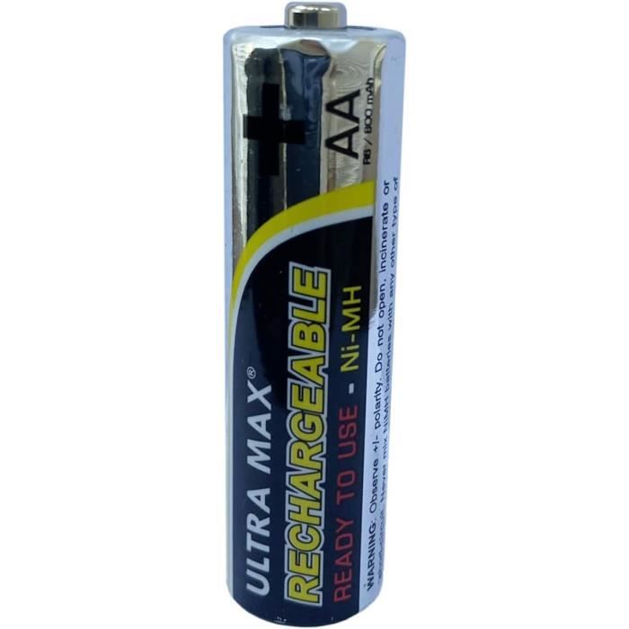 Piles Solaires Rechargeables AA 800mAh - Lot De 10 | Ni-MH, 1.2V | Pour Lampes Solaires Lights4fun Et Autres | Écologique, Longue Durée