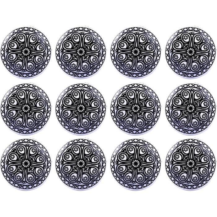 Lot De 10 Boutons Vintage Noirs – Inclusion Dorée – Pied 1,7 Cm – Made In France