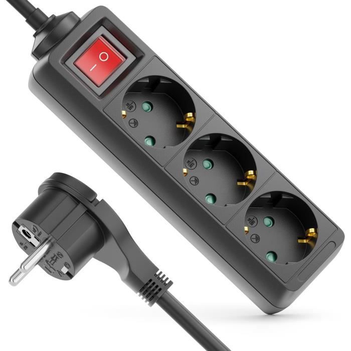 InLine® Multiprise Suisse 3 Compartiments Avec Interrupteur | WhichOne