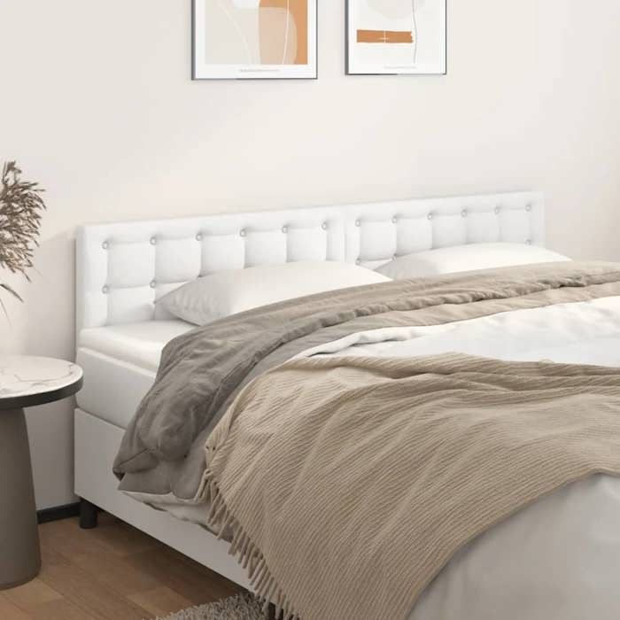 vidaXL Têtes de lit Blanc 180x5x78/88 cm Similicuir 346505