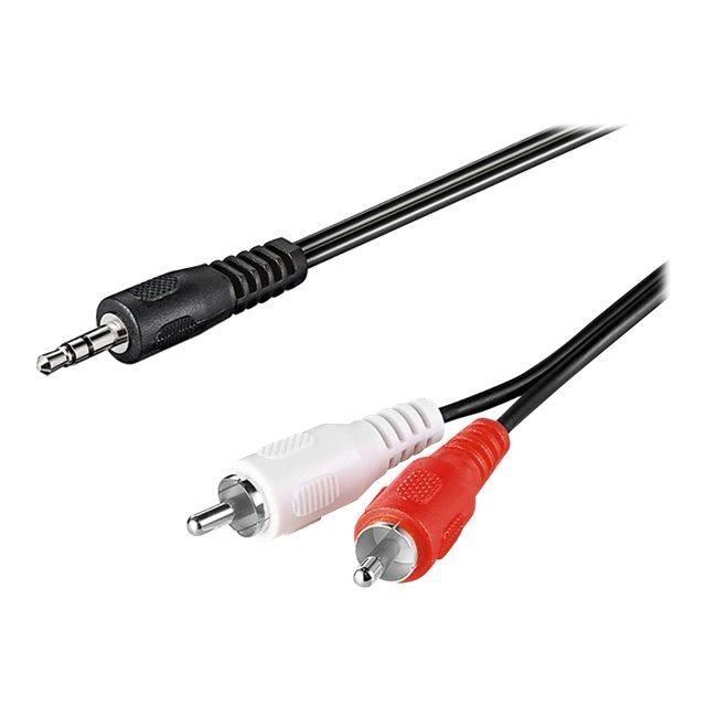 Câble audio AVK 118-150 Q 1.5M - Wentronic - Connecteur 3.5mm - Connecteur 2 x RCA - Noir