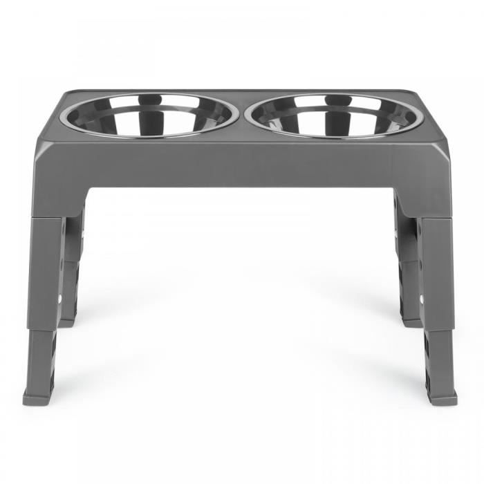 Meilleurs prix pour Gamelle pour Chien XUANYU - Gamelle Surélevée 4 Hauteurs Réglables - Gris