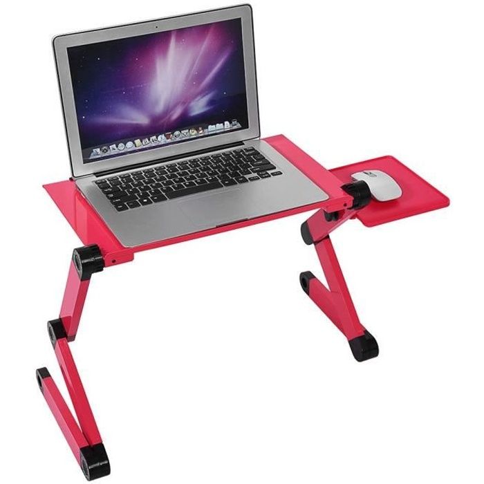 bureau informatique/table pliante pour ordinateur portable - rouge