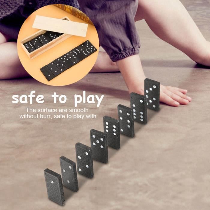 Ensemble Dominos Haut De Gamme 28 Pièces - Jeu Classique Dans Boîte Bois Pour Famille