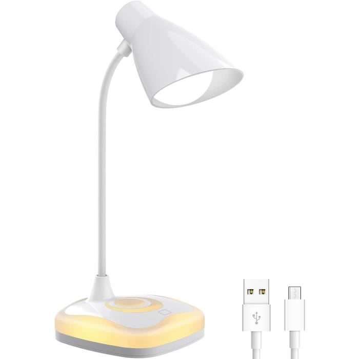 Lampe Bureau Enfant Lapin Rose - 4 Modes Luminosité, USB Rechargeable - Veilleuse Et Lecture