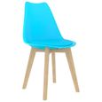 17379Haut de gamme® Lot de 4 Chaises de salle à manger - Chaise à dîner - Robustes et Résistantes - Bleu Plastique-1
