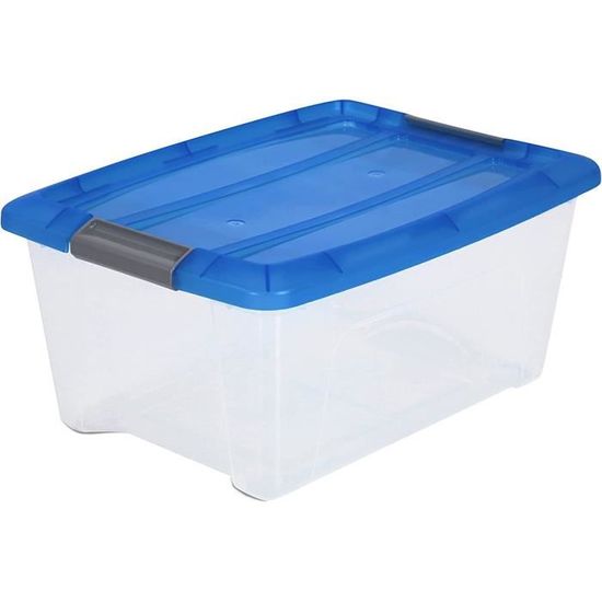Boîte, Organisateur de rangement plastique, Lot de 3, 3x15 L, NTB-15 -  Argent