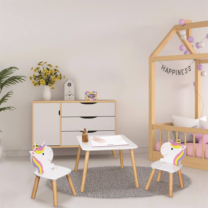 Table pour enfants avec 2 chaises MDF