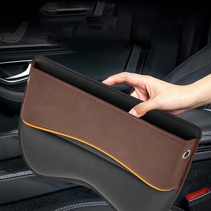 Boîte de rangement multifonctionnelle Gap pour siège de voiture en cuir  (marron)