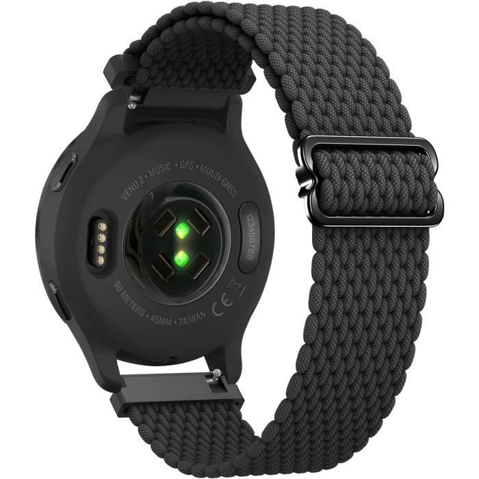 Lot 5 Bracelets Nylon Élastique 18 Mm Pour Garmin Venu 3S/2S, Vivoactive 4S, Forerunner 255S - Couleurs Variées