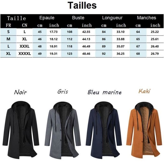 Manteau D'hiver Homme Long En Laine | Coupe Ample, Col Montant - Style élégant Pour Affaires Ou Quotidien - 7