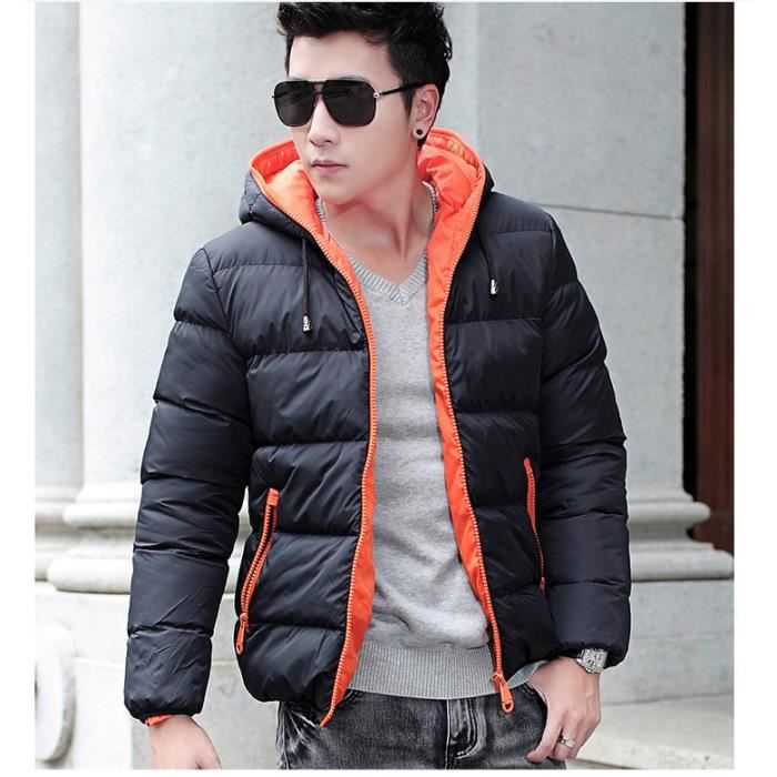 Veste manteau homme à la mode polyester épais hiver chaud confortable