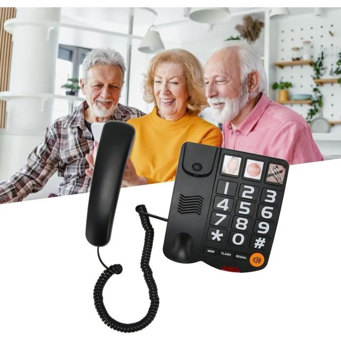 Téléphone À Grosses Touches Pour Les Personnes Âgées, Téléphone Fixe — free download