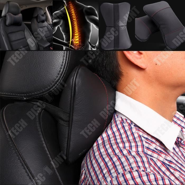 TD® coussin voiture cuir oreiller confortable appui tête ergonomique nuque siège  conduite sécurité protège cou colonne vertébrale - Cdiscount