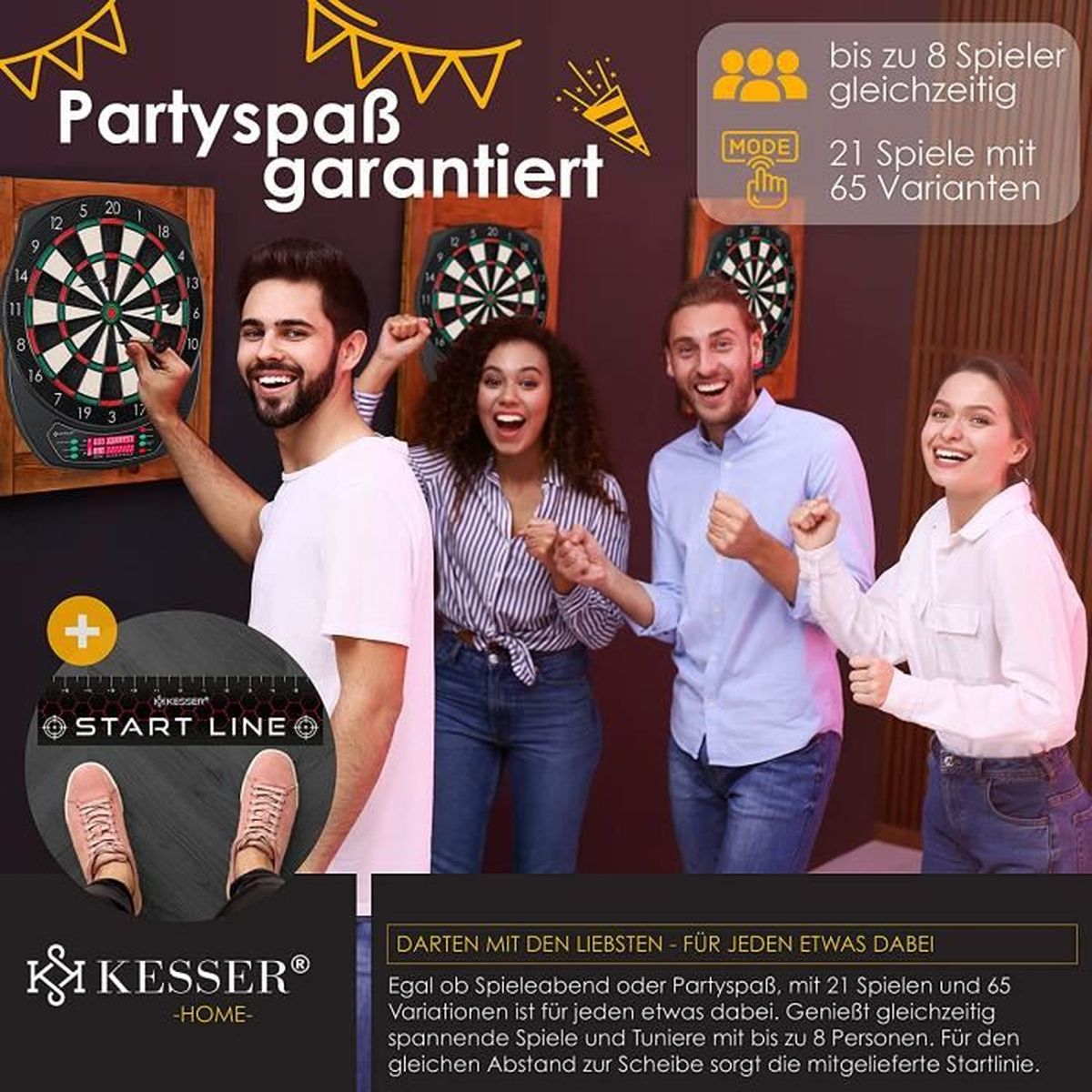 Jeu De Fléchettes électronique Ejoyous – Écran LED, 6 Fléchettes, Cible 15″ – Pour Fêtes Et Soirées