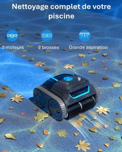 TALOSBO Pleco S1 Robot Nettoyeur De Piscine Sans Fil, Dure 75 à 80