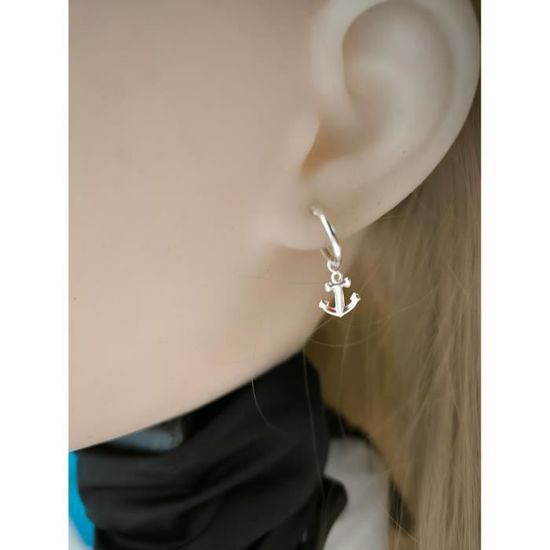 Boucles D'oreilles Asymétriques Ancre Marine Et Barre De Navigation - Style Rétro Pin-up