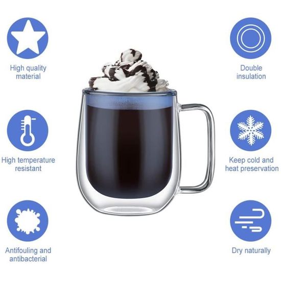 Personnalisable 130ml 250ml 300ml Double Paroi Borosilicate Isolé Cappuccino Esp Personnalisable 130ml 250ml 300ml Double Paroi Borosilicate Isolé Cappuccino Esp