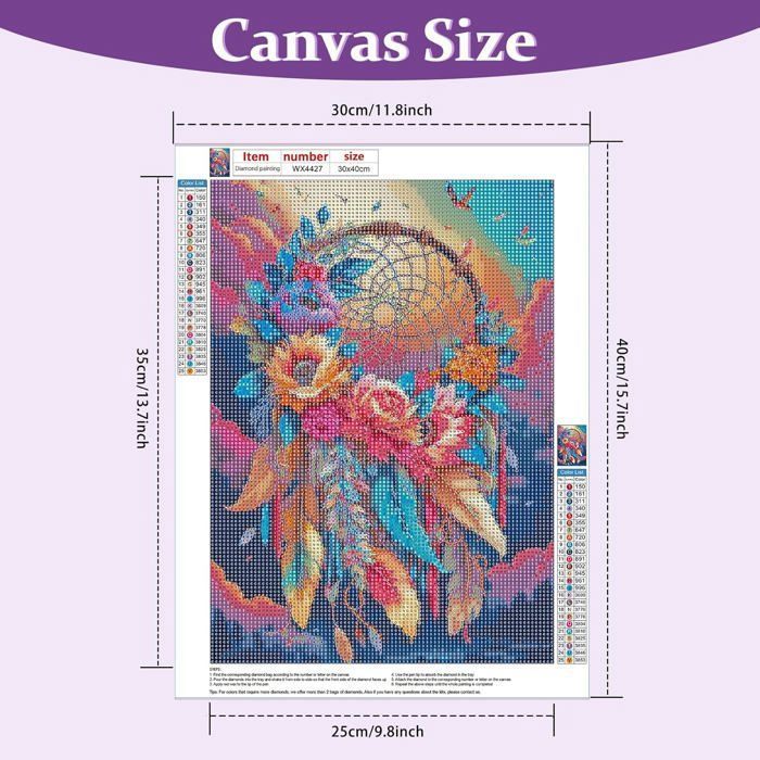 Kit Diamond Painting 5D 30x40cm - Fleurs Et Arbres, Broderie Diamant DIY - Décoration Murale