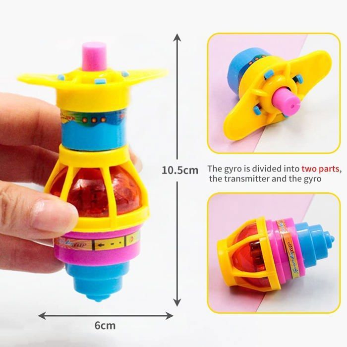 BSTCAR Toupie électrique Avec Lumière LED Et Musique - En Plastique Jouet A Pompe Classique Pour Bebes Enfants Garcons Et Amz B09j