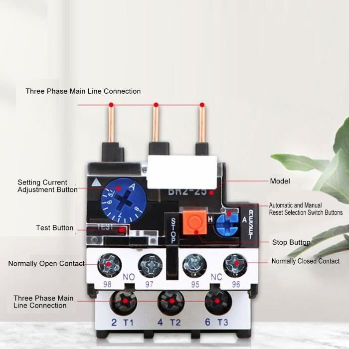 Relais De Surcharge Thermique 12-18A 750V - Protection Moteur, 1NO+1NC, Réinitialisation Manuelle/auto - 6