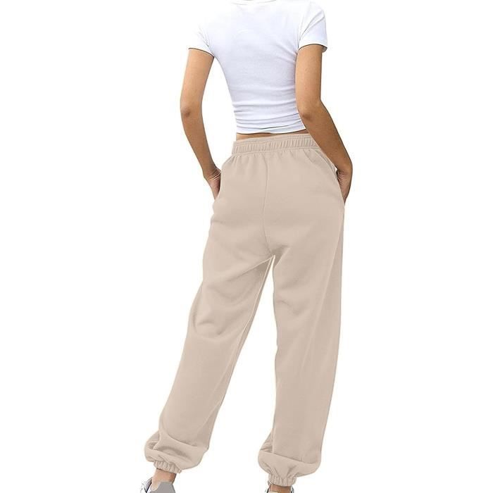 Pantalon Femme Hiver Grande Taille Chic Pas Cher Pantalon Femme Large Taille  élastique Confortable Pantalon De Sport Femme Taille Haute Casual Jogging  Sweatpants (A-Argent, S) : : Mode