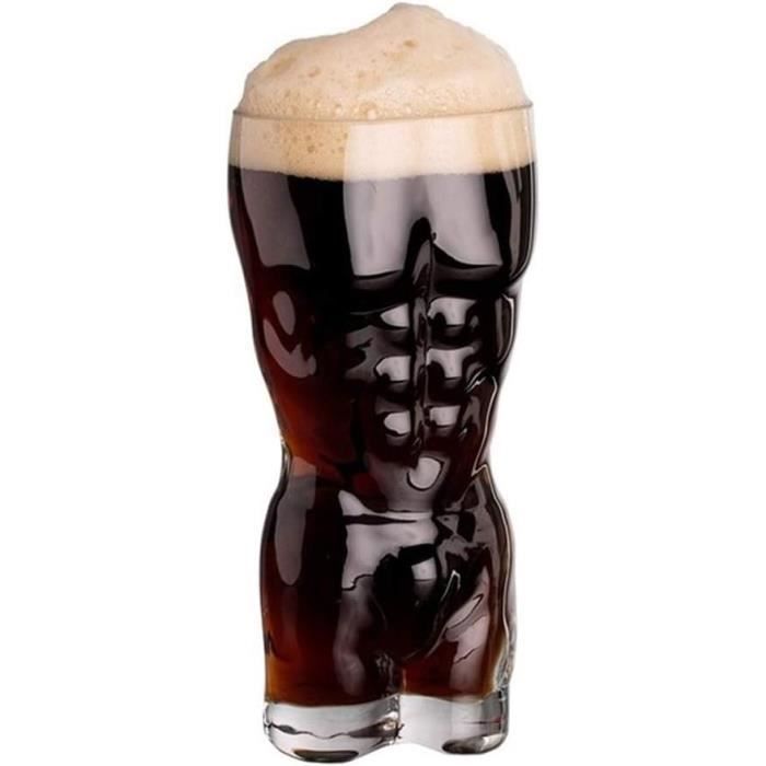 Verre à Bière En Forme De Corps – 1 Pinte (568 Ml), Verre Fantaisie Résistant, Cadeau Drôle Pour Fêtes