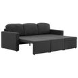 6391Costaud® Canapé d'angle Réversible Convertible,Canapé-lit modulaire 3 places,Sofa de salon Vintage, Gris foncé Tissu-3
