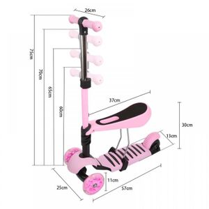 Trottinette avec Siège Amovible 5 en 1 Pour Enfant -MIPAN- Avce 3 LED