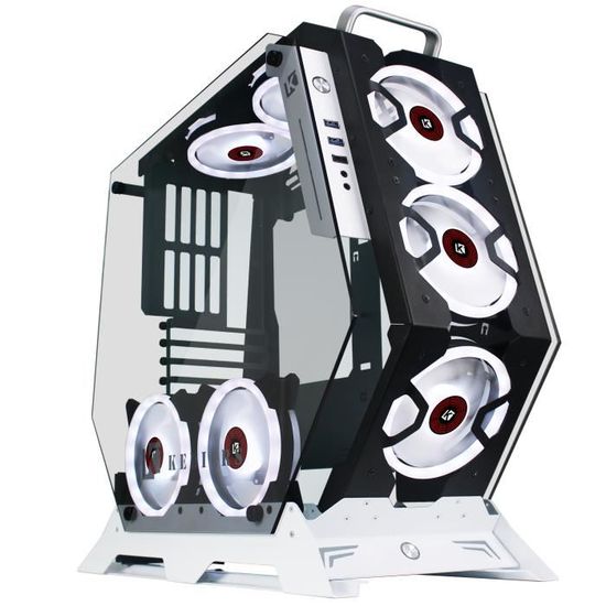 KEDIERS Boitier PC Gamer - Cadre Ouvert ATX Mid Tower - 2 Verres trempés -  Flux d'air - Gestion des câbles - Blanc, C580 - Cdiscount Informatique