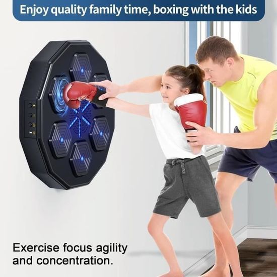 Machine De Boxe Musicale Avec Cible LED - 9 Vitesses, Bluetooth, écran De Comptage - Pour Maison, Bureau, Salle De Sport