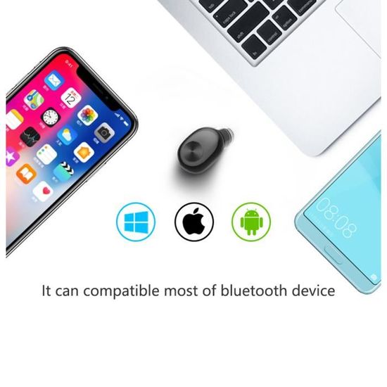 2019 Oreillette Bluetooth sans Fil r/éduction du Bruit Mini oreillette Bluetooth Intra-auriculaire de 15 Heures pour Android iOS#K6