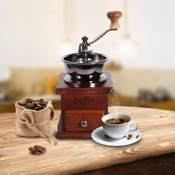 Moulin à café rétro, ancien moulin à café manuel, machine à café à