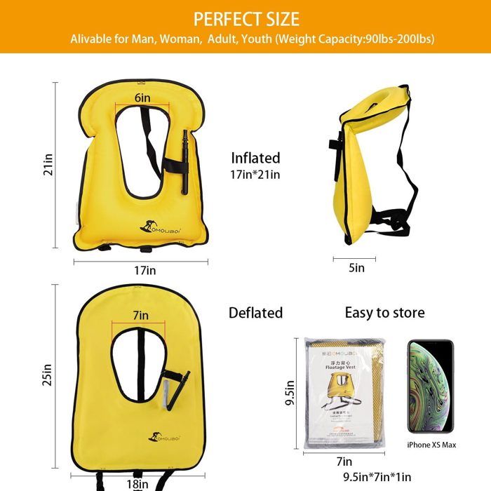 Gilet de sauvetage gonflable pour enfants gilet de natation bouée flottante à Double bouton réglable