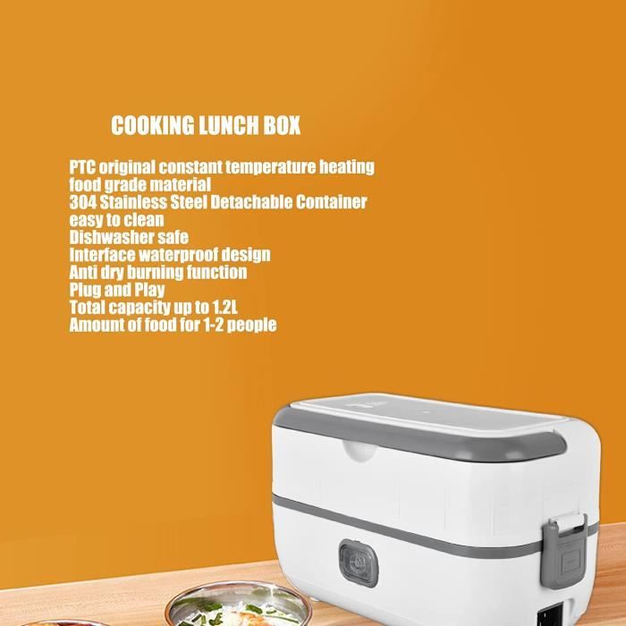 Boîte Chauffante Lunch Box Électrique à Lunch 220V 40W acier inoxydable  Boîtes-repas nettoyage amovible(Orange) - Cdiscount Maison