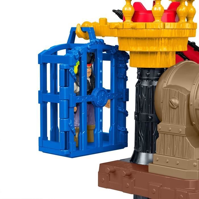 Fisher-Price Imaginext – Bateau Pirate-Requin – 2 Figurines, 4 Projectiles, Cale, Canon – Dès 3 Ans