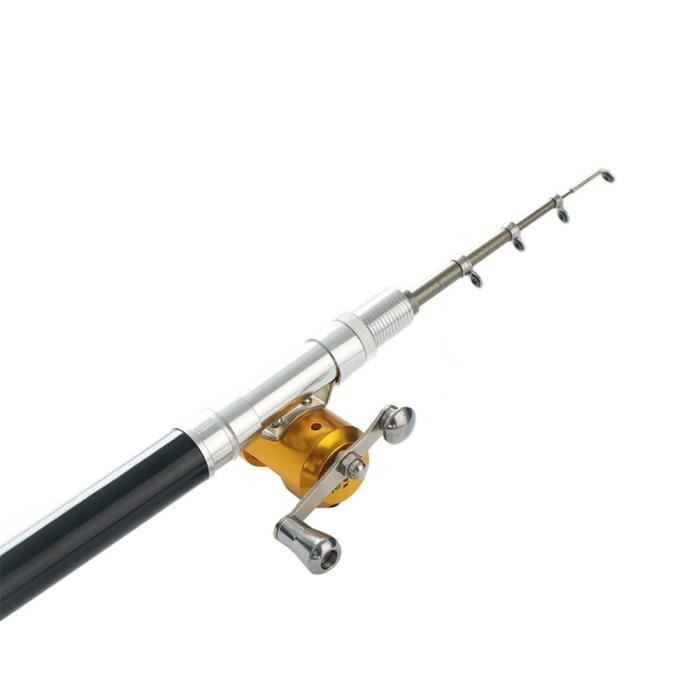 EJ.life Canne à pêche stylo Mini canne à pêche portable en forme de stylo  de poche télescopique et moulinet de pêche (noir) - Cdiscount Sport