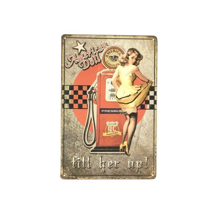 Plaque métal vintage pin up filler 80 cm - La Décoration/Les Pin