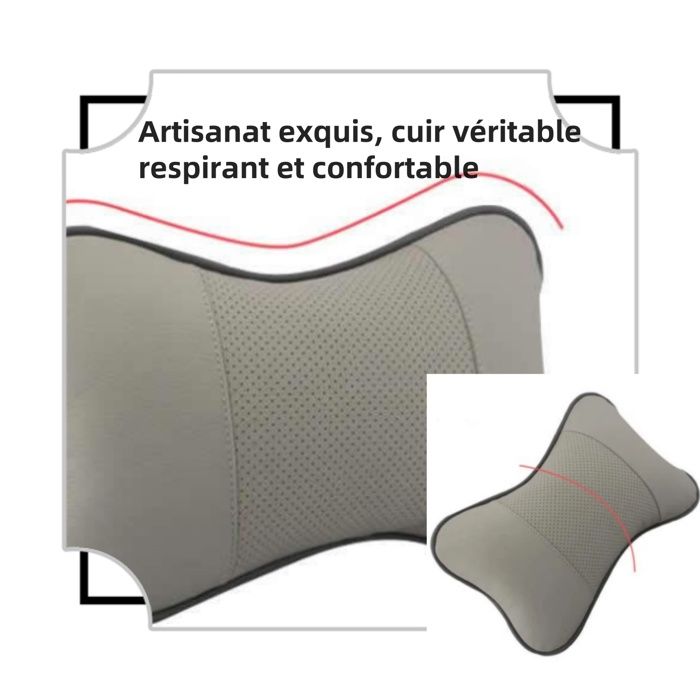 Coussin Appuie-tête Voiture Pour Ford Mustang - 2 Pièces - Noir Similicuir