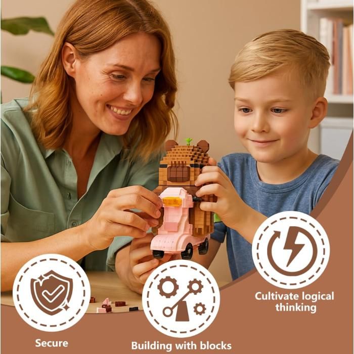 YOFDAL 659 Pièces Blocs de Construction Capybara, Mini Brique Figure Capybara, Jeux de Construction Capibara, Décoration de Maison pour Adultes et Enfants